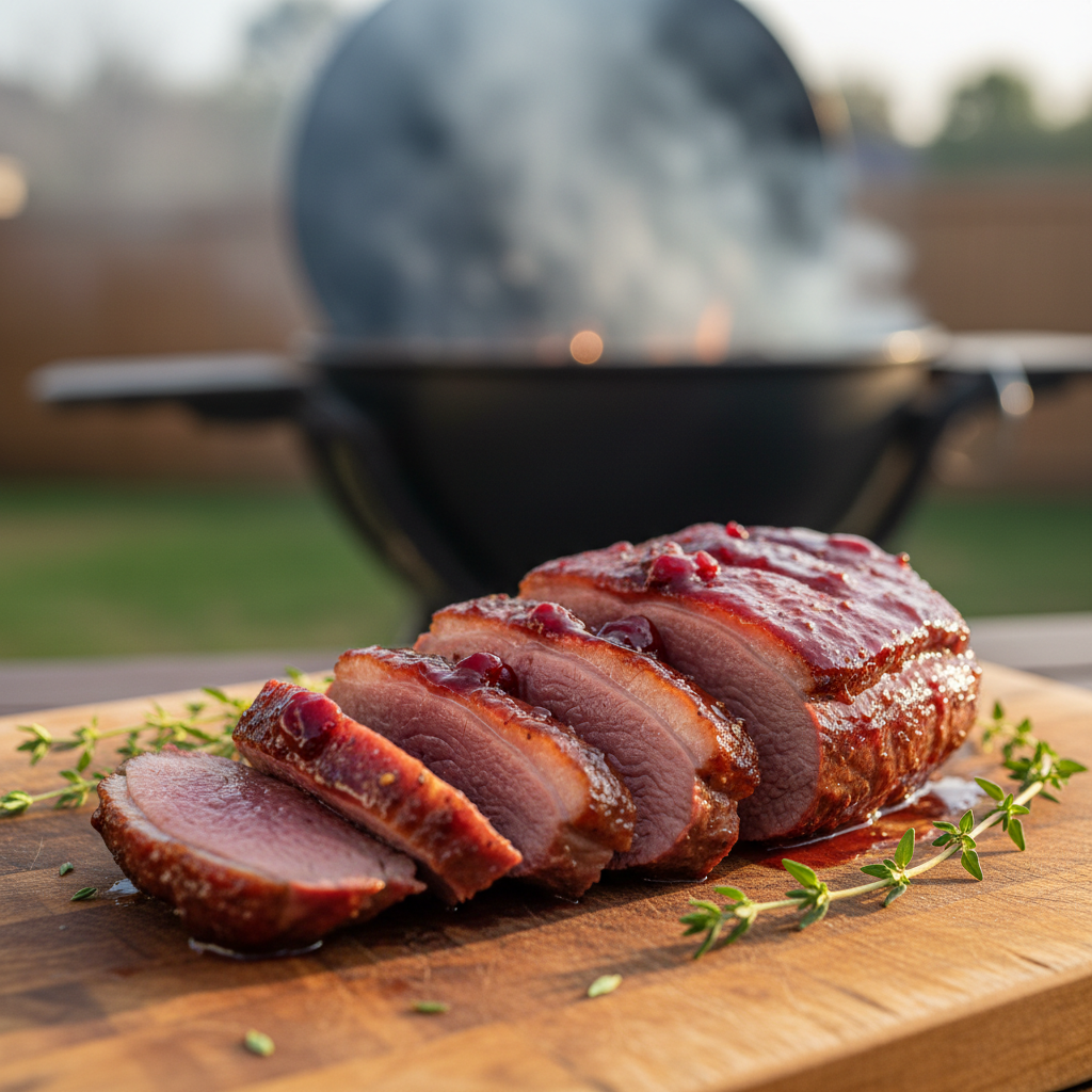 Smoked Duck Breast with Cherry Glaze