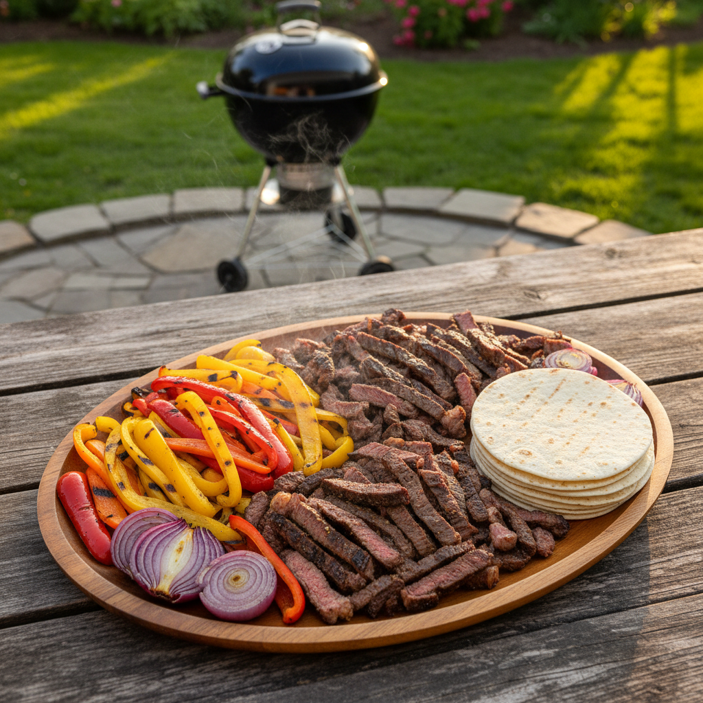 Smoky Grilled Flank Steak Fajitas