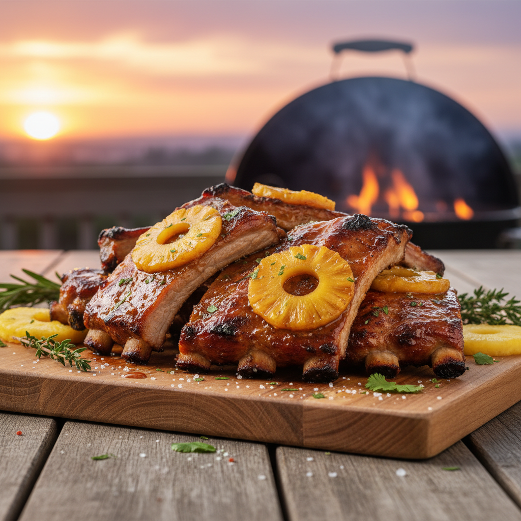 Spicy Pineapple Glazed Ribs