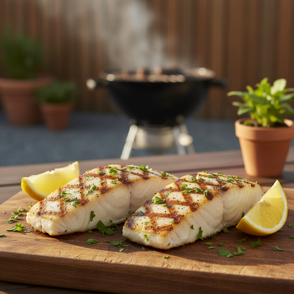 Grill-Seared Garlic Herb Cod
