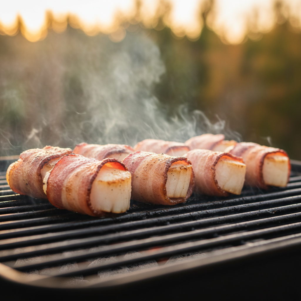 Bacon-Wrapped Applewood Smoked Scallops