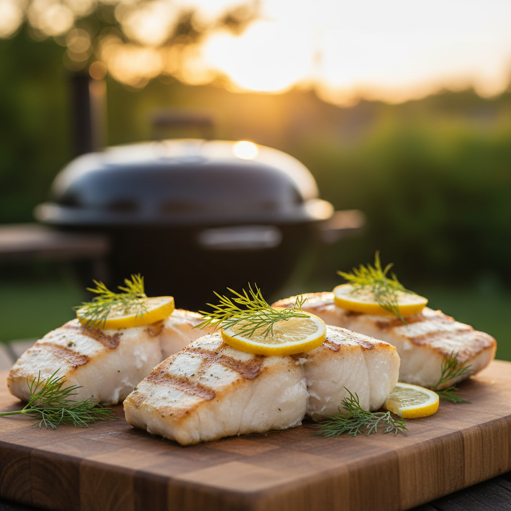 Lemon-Herb Grilled Halibut Steaks