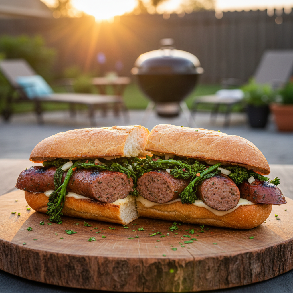 Grill-Fired Sausage & Broccoli Rabe